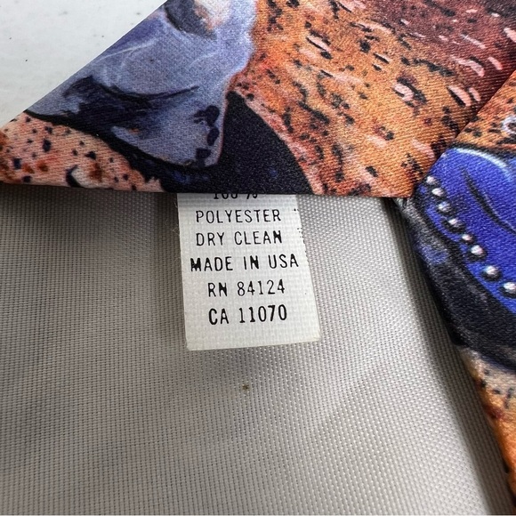 Vintage Ralph Marlin "Boots & Spurs" Mens Tie Necktie 1992 Blue with Cowboy Boot - Picture 7 of 11